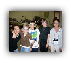 students wearing goggles