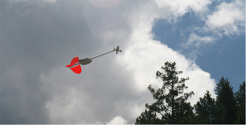 Tethersonde module in flight